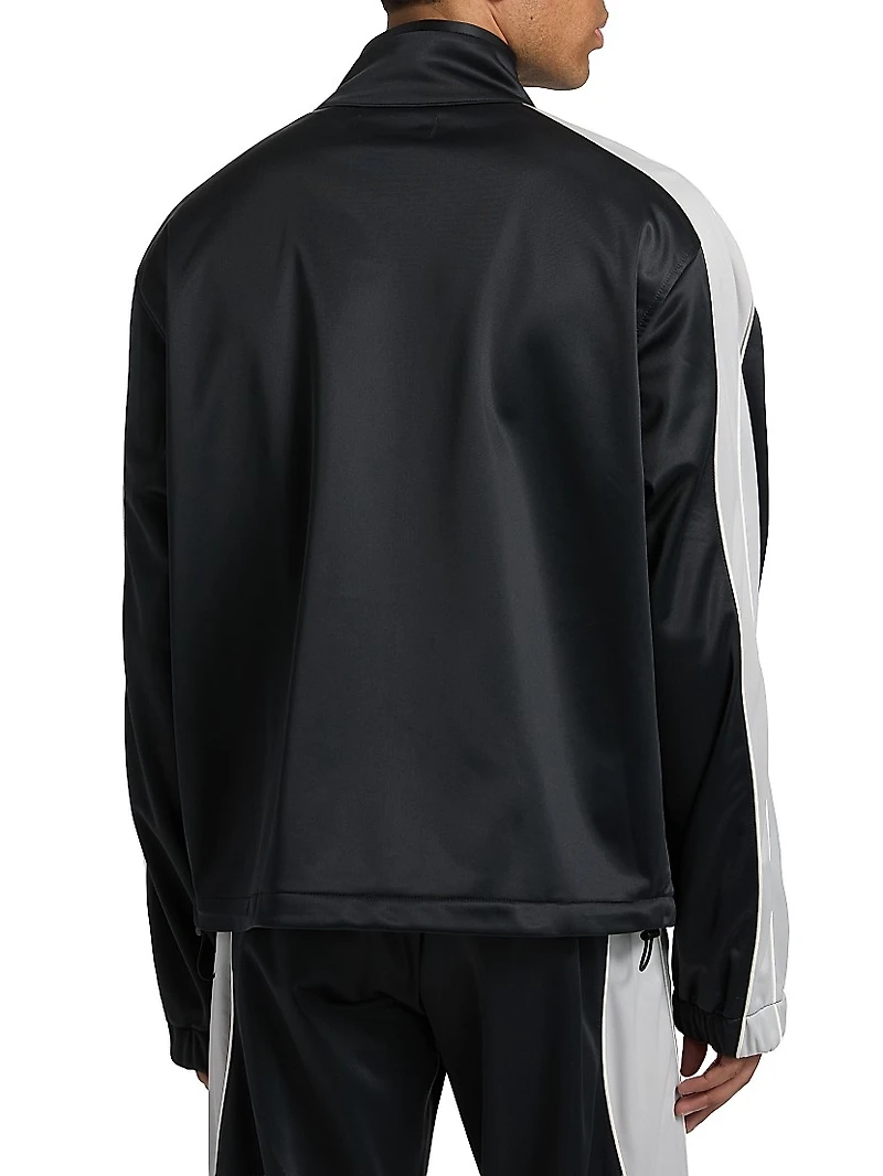 Contrast-Trim Track Jacket