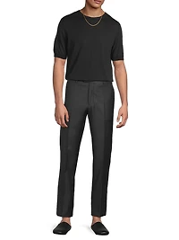 Silk-Cotton Short-Sleeve Sweater