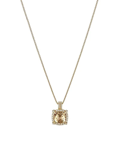 Chatelaine Pavé Bezel Pendant Necklace in 18K Yellow Gold