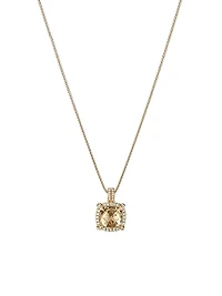Chatelaine Pavé Bezel Pendant Necklace in 18K Yellow Gold