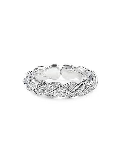 Pavéflex Band Ring 18K White Gold