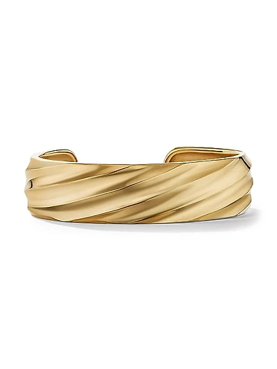 Cable Edge Cuff Bracelet in 18K Yellow Gold