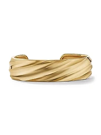 Cable Edge Cuff Bracelet In 18K Yellow Gold
