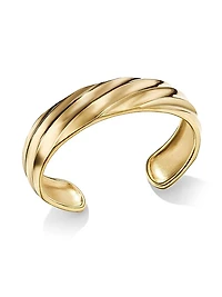Cable Edge Cuff Bracelet In 18K Yellow Gold