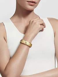 Cable Edge Cuff Bracelet In 18K Yellow Gold