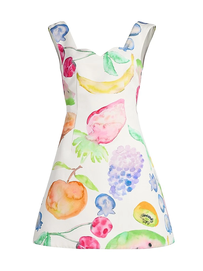 Halo Fruit Cotton-Blend A-Line Minidress