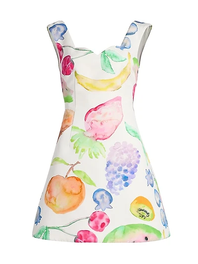 Halo Fruit Cotton-Blend A-Line Minidress