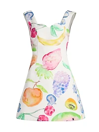 Halo Fruit Cotton-Blend A-Line Minidress