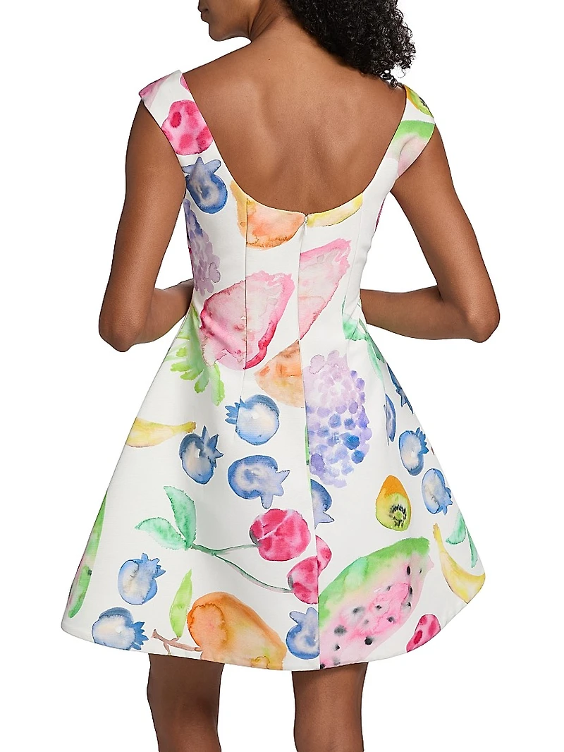 Halo Fruit Cotton-Blend A-Line Minidress
