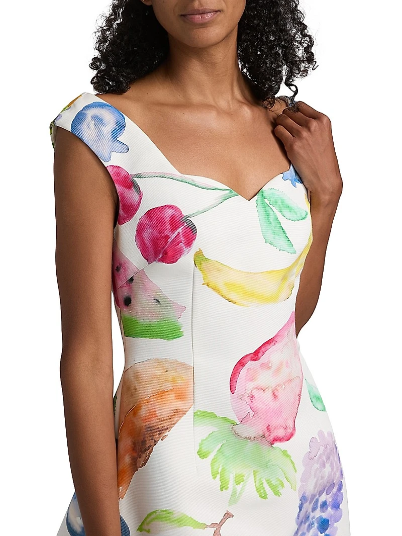 Halo Fruit Cotton-Blend A-Line Minidress