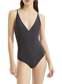 Techno Jersey Bathing Suit with Precious Straps