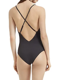 Techno Jersey Bathing Suit with Precious Straps