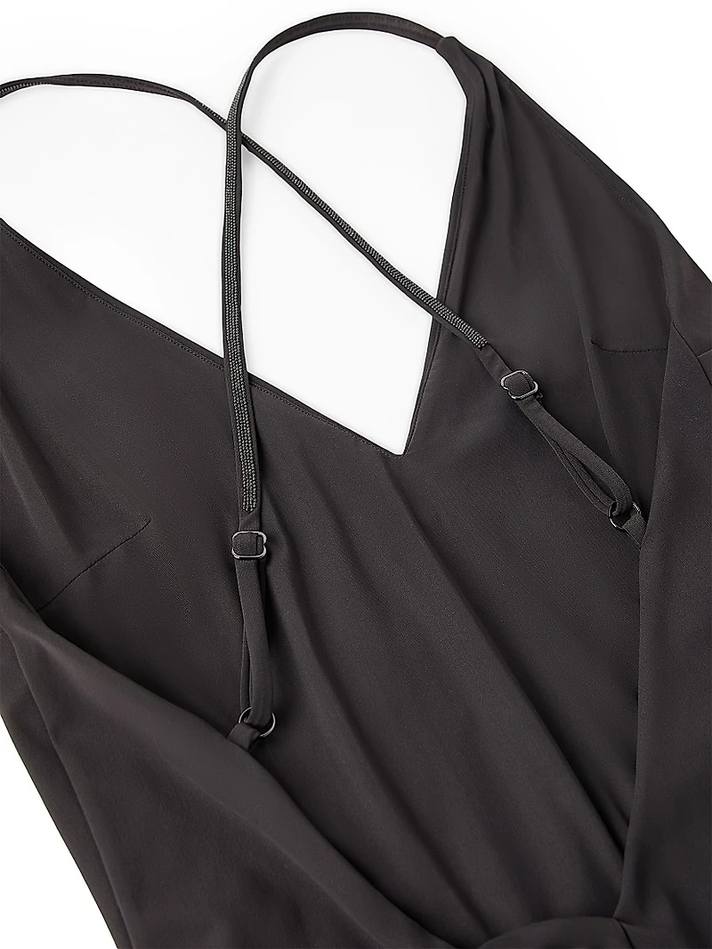 Techno Jersey Bathing Suit with Precious Straps