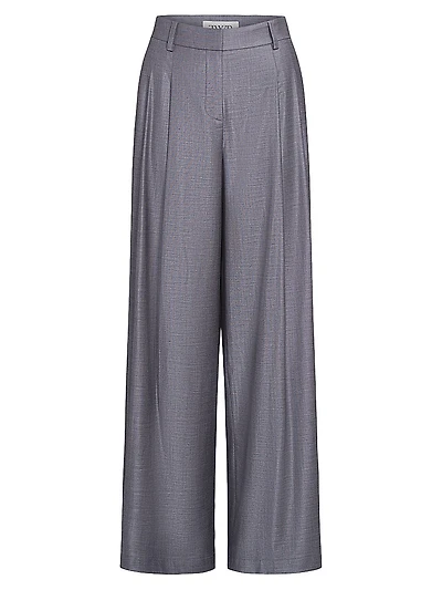 Eva Wool-Blend Wide-Leg Pants
