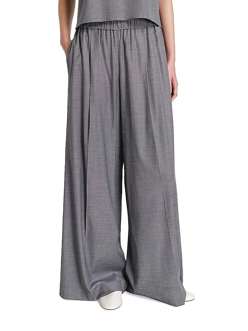 Eva Wool-Blend Wide-Leg Pants