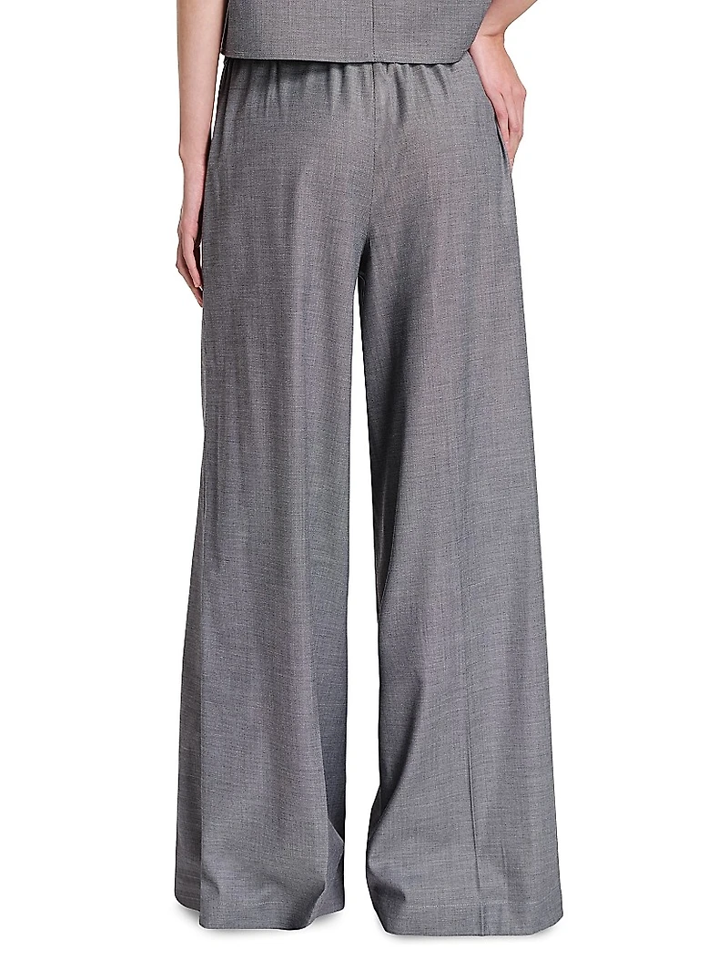 Eva Wool-Blend Wide-Leg Pants