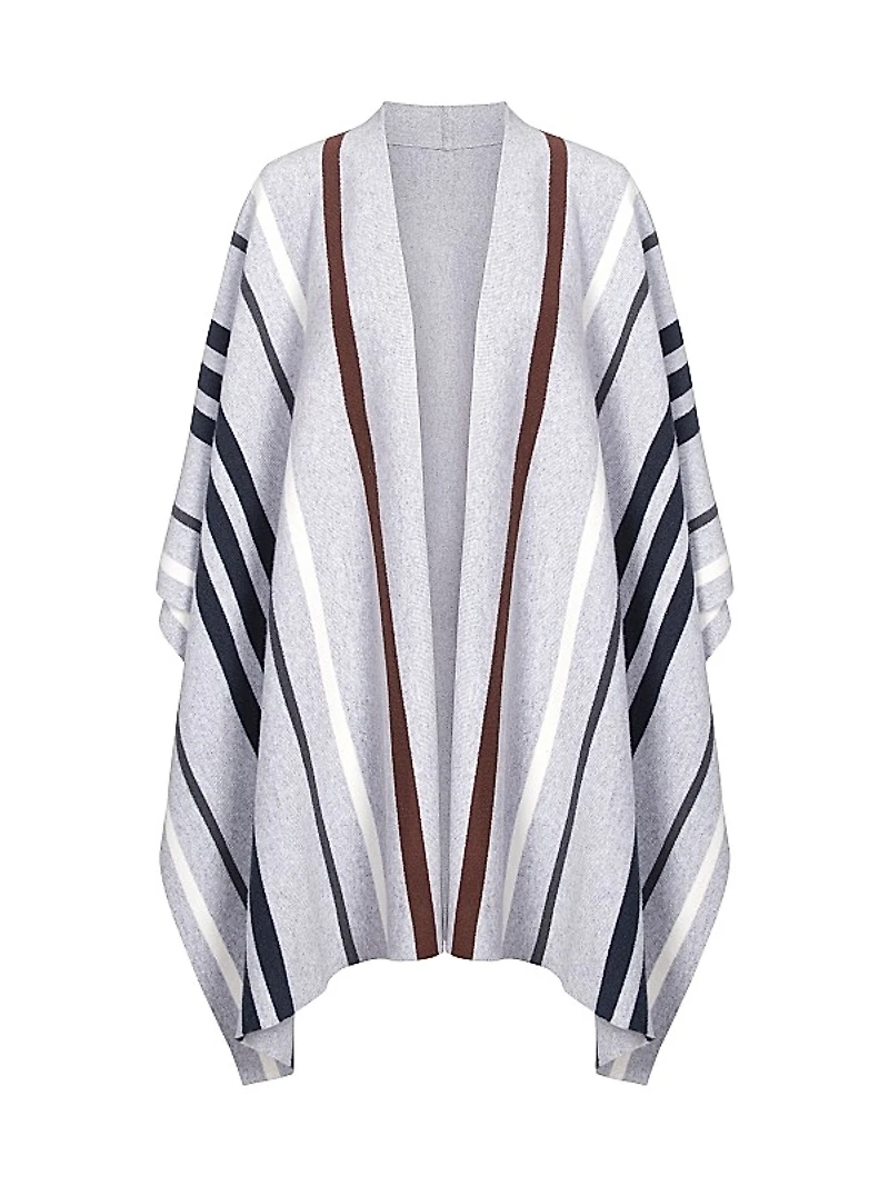 Striped Cashmere Poncho