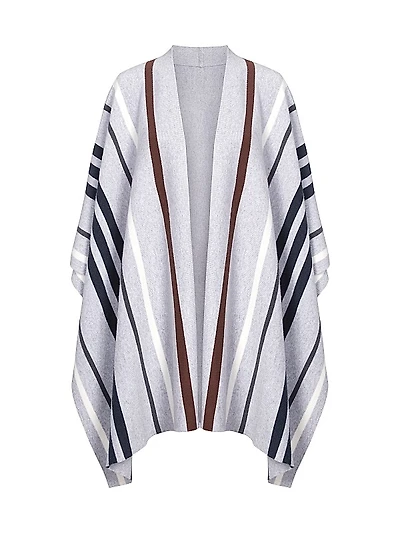 Striped Cashmere Poncho