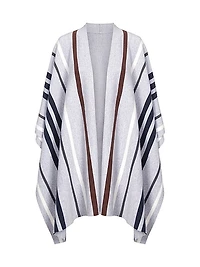 Striped Cashmere Poncho