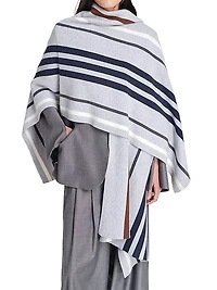 Striped Cashmere Poncho