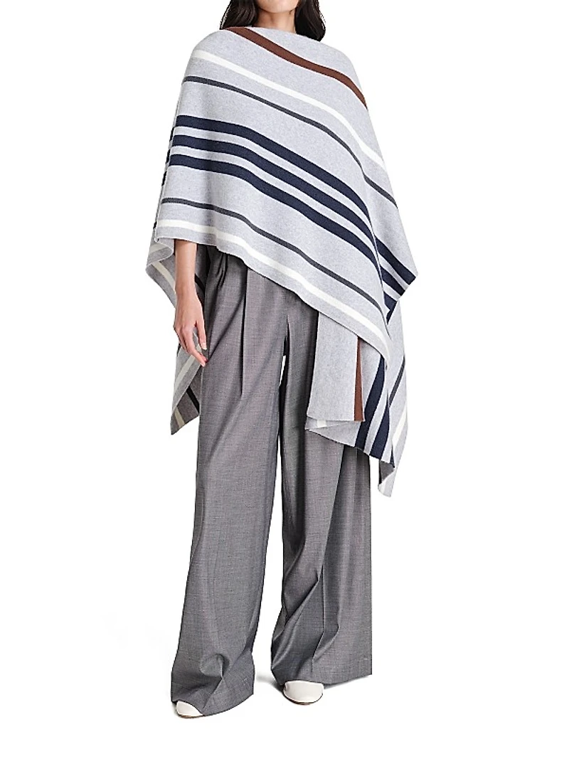 Striped Cashmere Poncho