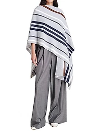 Striped Cashmere Poncho