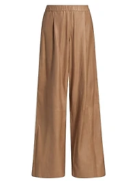 Eva Tux Leather Wide-Leg Pants