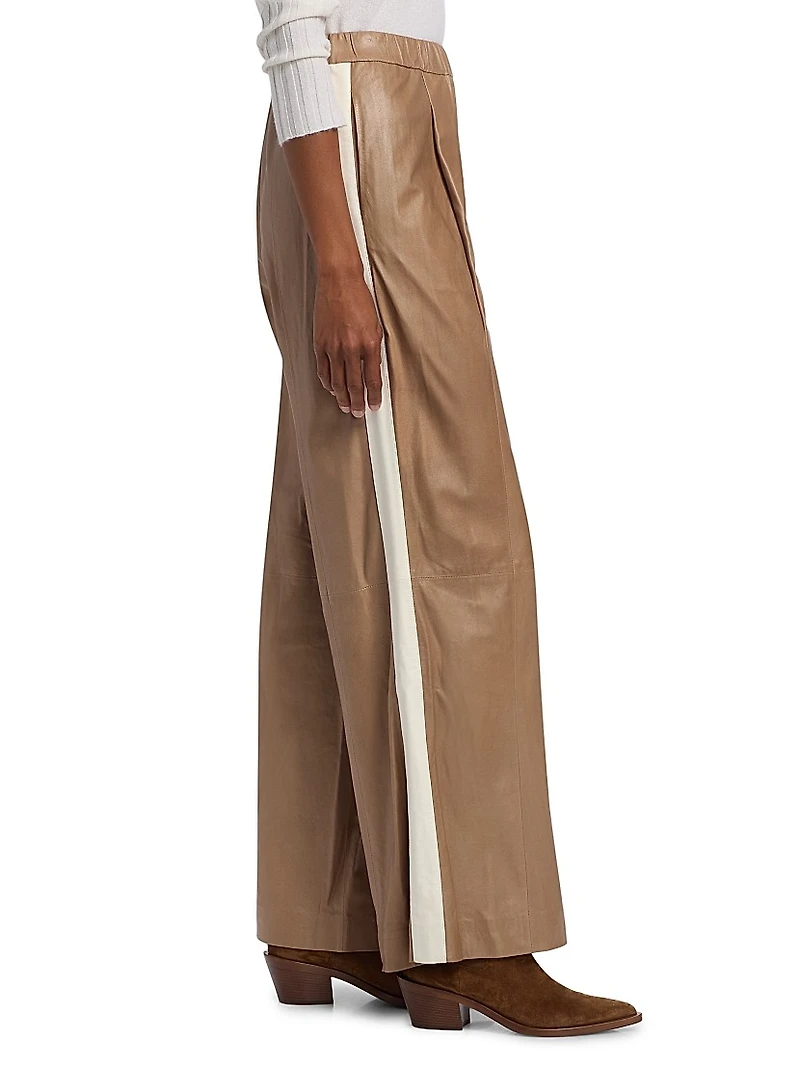 Eva Tux Leather Wide-Leg Pants