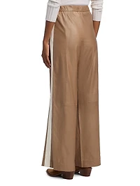 Eva Tux Leather Wide-Leg Pants