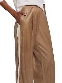 Eva Tux Leather Wide-Leg Pants