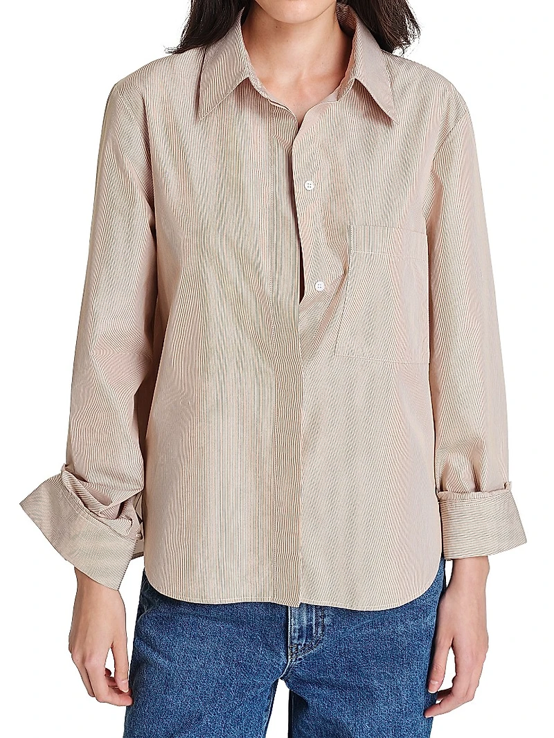 Boyfriend Cotton Long-Sleeve Shirt