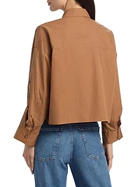 Next Ex Rhinestone Crop Button-Front Shirt