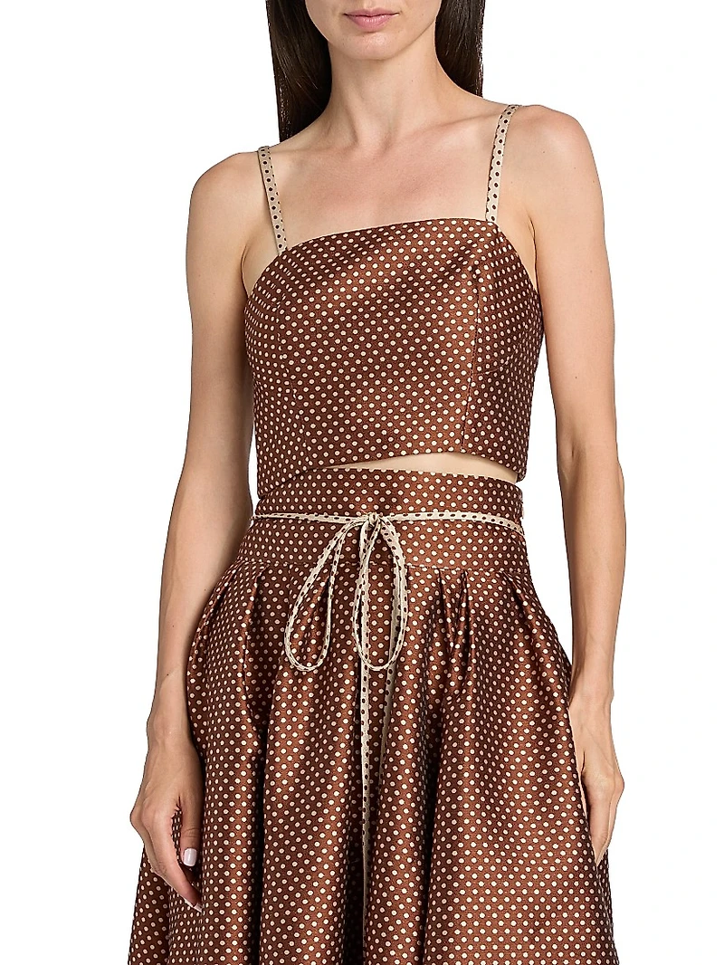 Halfway There Polka Dot Printed Crop Top