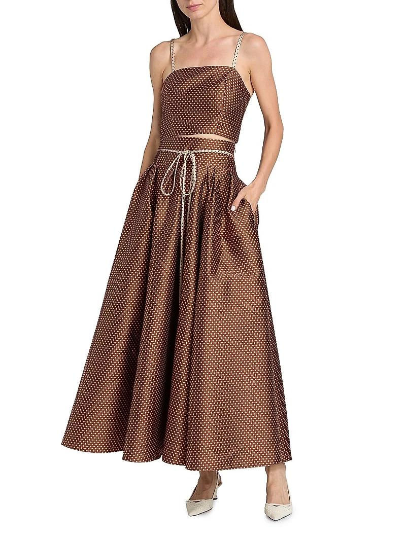 Halfway There Polka Dot Printed Crop Top