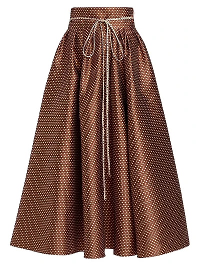 Polka Dot Jacquard High-Waist Maxi Skirt