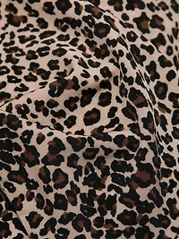 Leopard Jersey Mock-Turtleneck Top