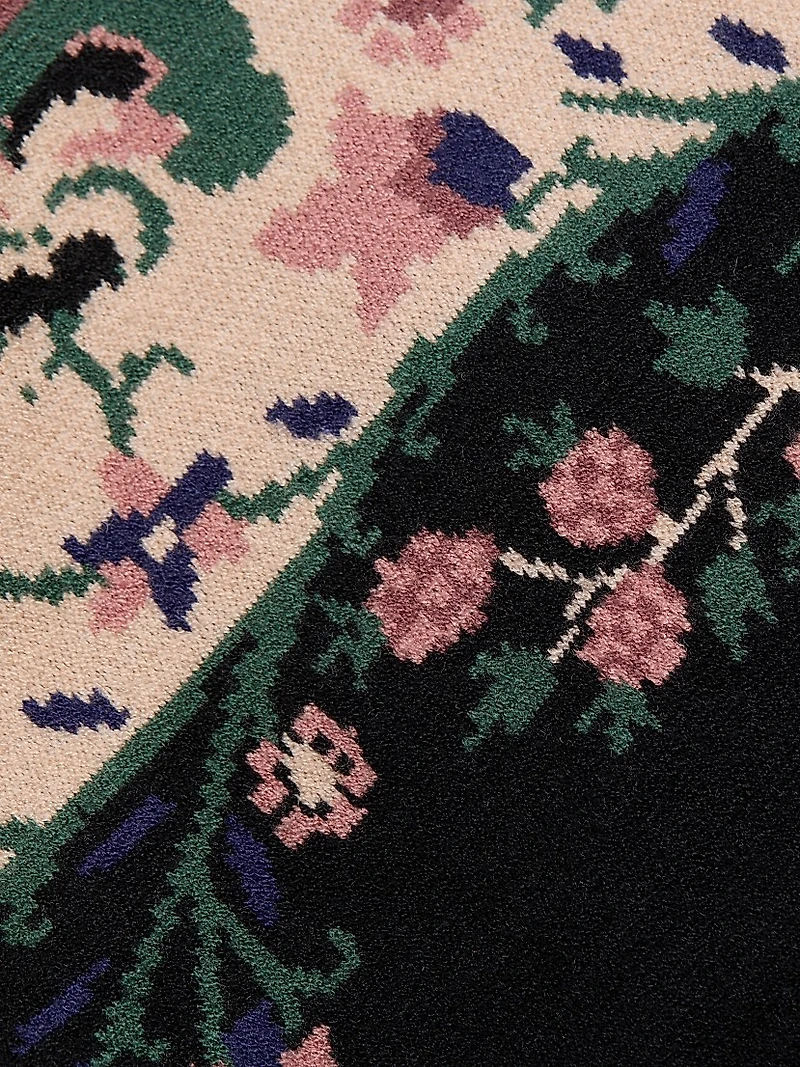 Belle Garden Floral Knit Crewneck Cardigan