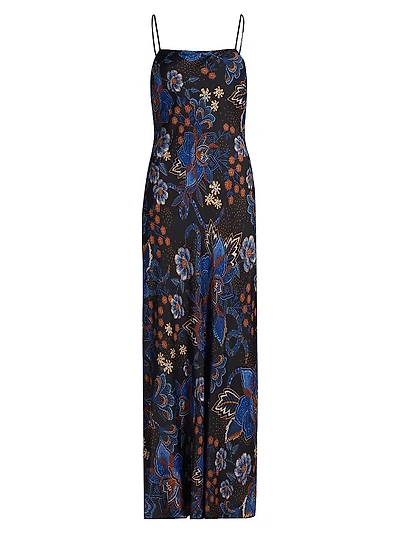 Snakes Bouquet Printed Maxi Slipdress