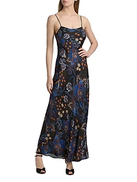 Snakes Bouquet Printed Maxi Slipdress