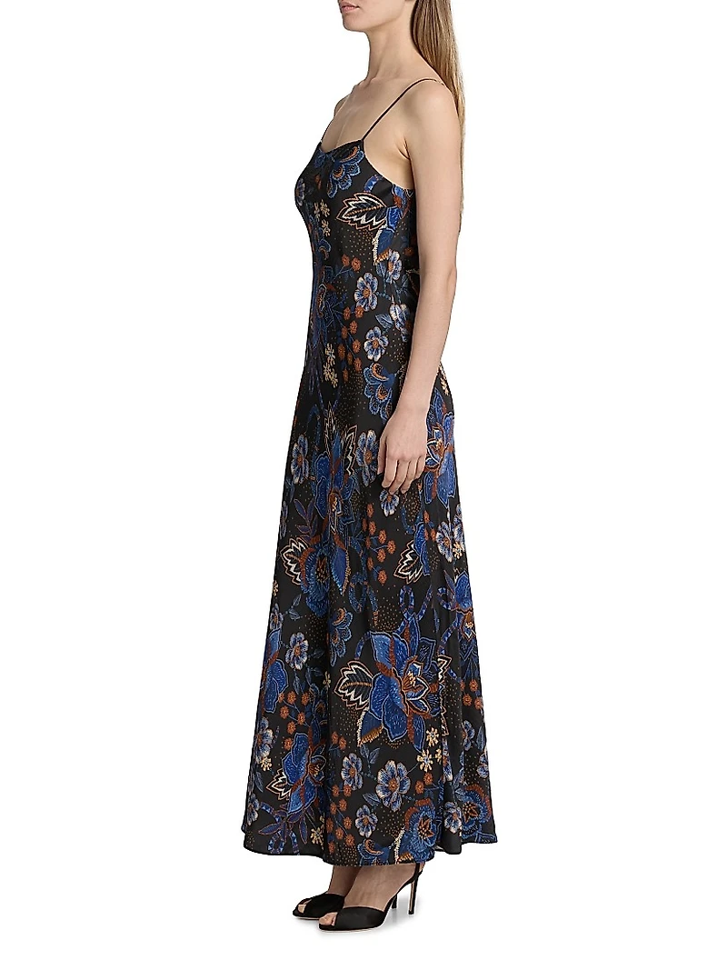 Snakes Bouquet Printed Maxi Slipdress