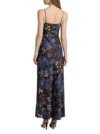 Snakes Bouquet Printed Maxi Slipdress