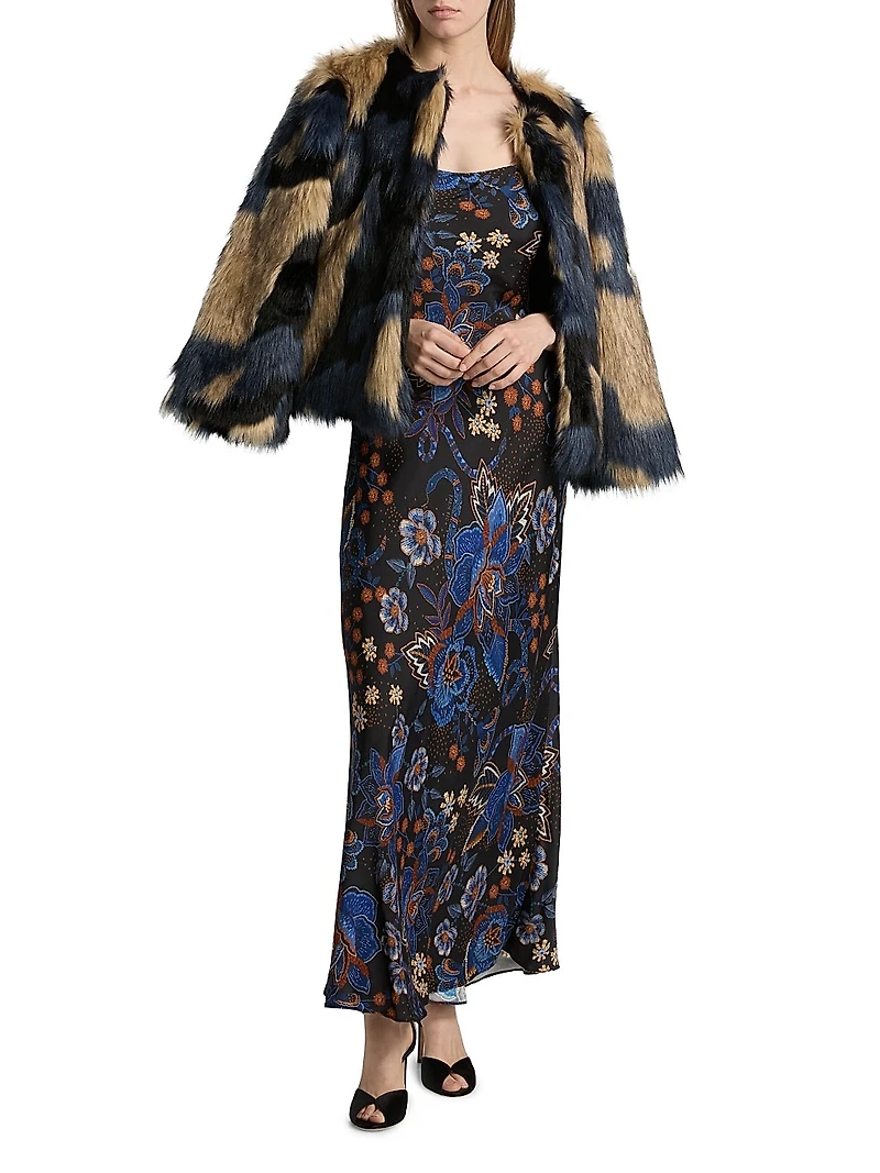 Snakes Bouquet Printed Maxi Slipdress