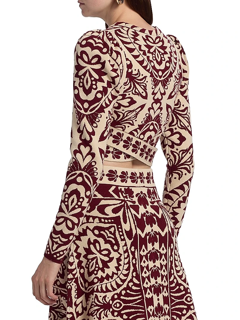 Pineapple Love Intarsia-Knit Crop Sweater