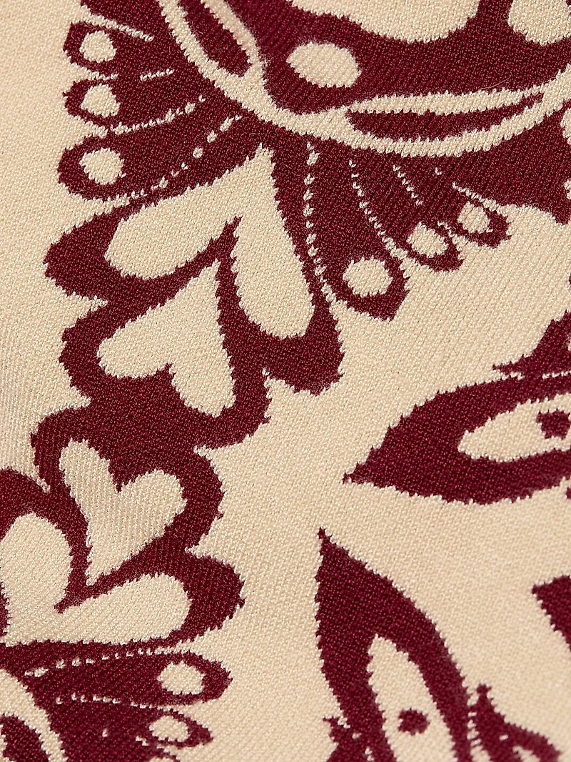 Pineapple Love Intarsia-Knit Crop Sweater