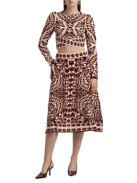 Pineapple Love Intarsia-Knit Crop Sweater