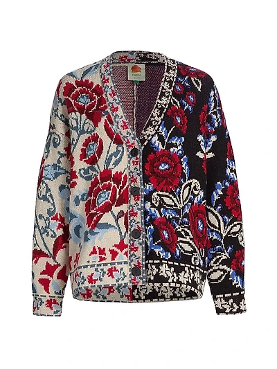 Valentina Floral Knit V-Neck Cardigan
