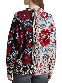 Valentina Floral Knit V-Neck Cardigan