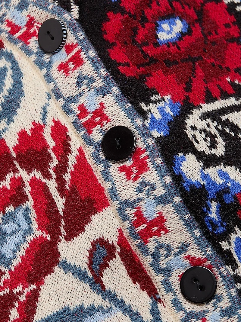 Valentina Floral Knit V-Neck Cardigan