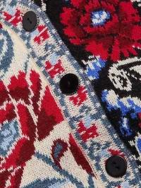 Valentina Floral Knit V-Neck Cardigan