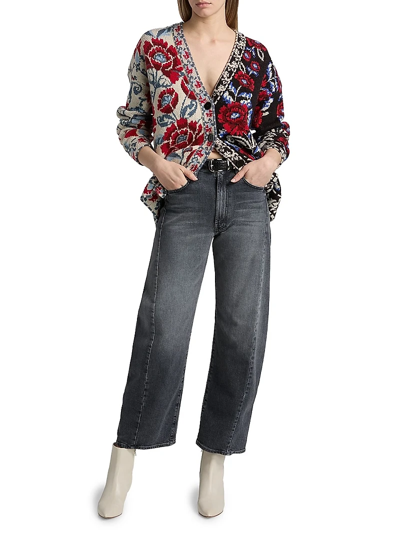 Valentina Floral Knit V-Neck Cardigan